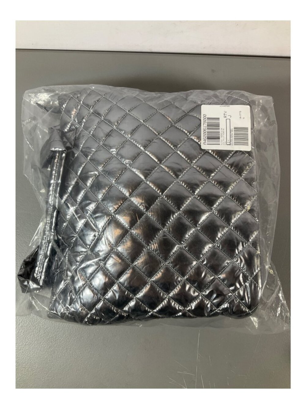 ahdorned Amy Stran Quilted Nylon Tote - Pewter with Accessories, Women's Stylish